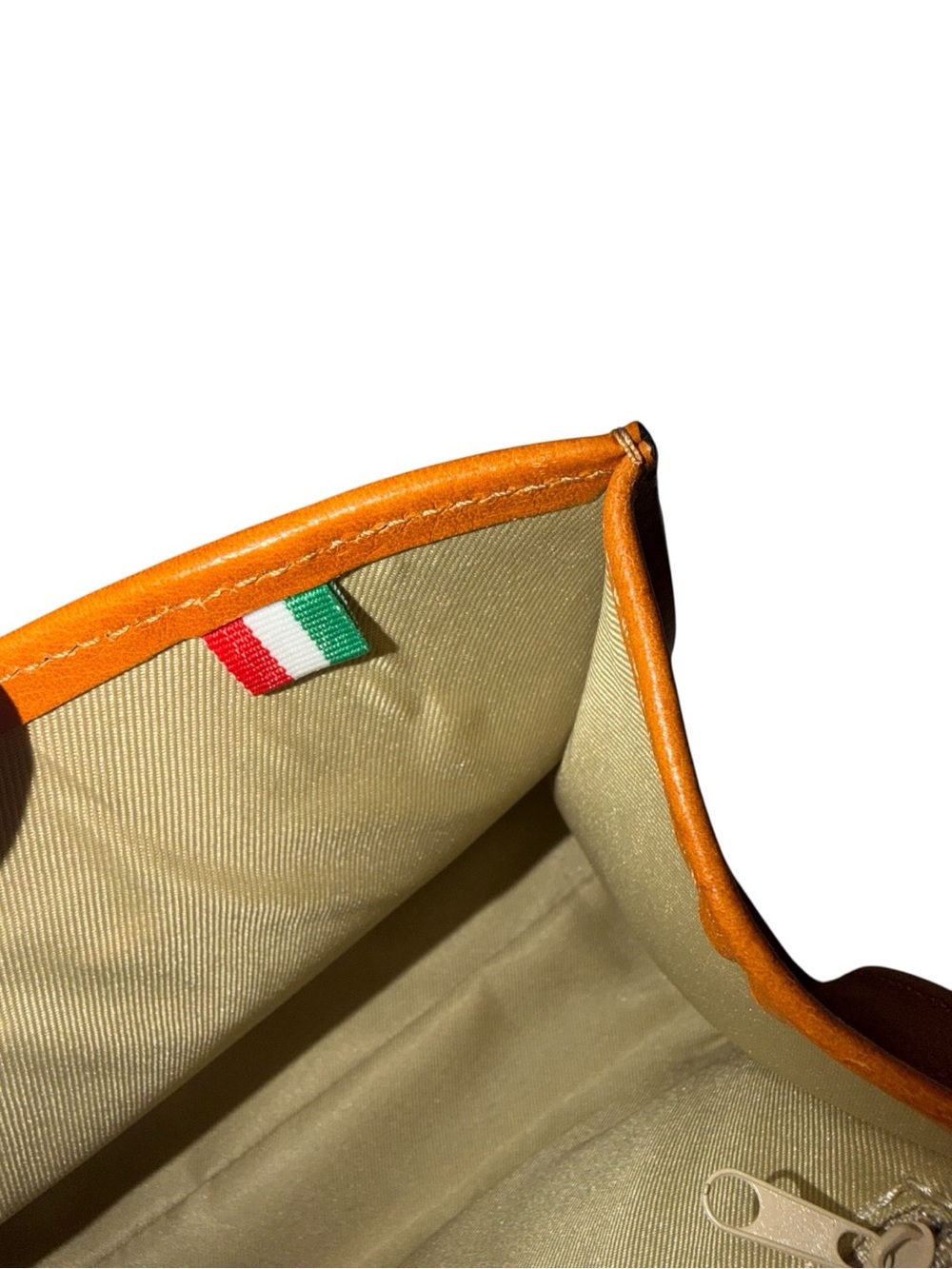 Pratesi Firenze Italy Bamboo Handle Leather Linen Top Handle Satchel Handbag Mad - Picture 4 of 9